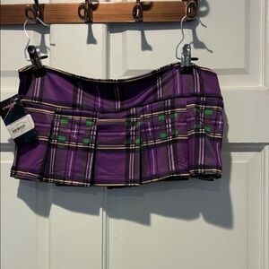 Vibrant Purple Plaid Mini Skirt